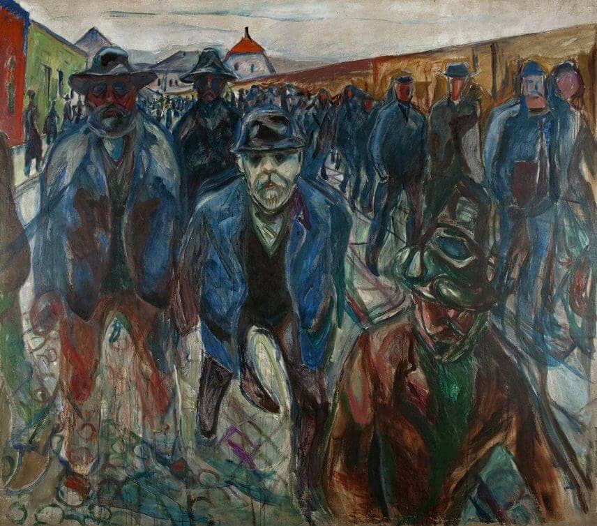 Workers Returning Home, 1913-15 by Edvard Munch