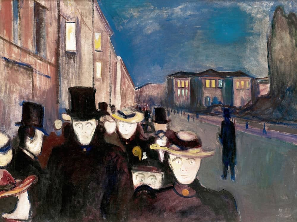 Evening on Karl Johan Street, 1892 by Edvard Munch