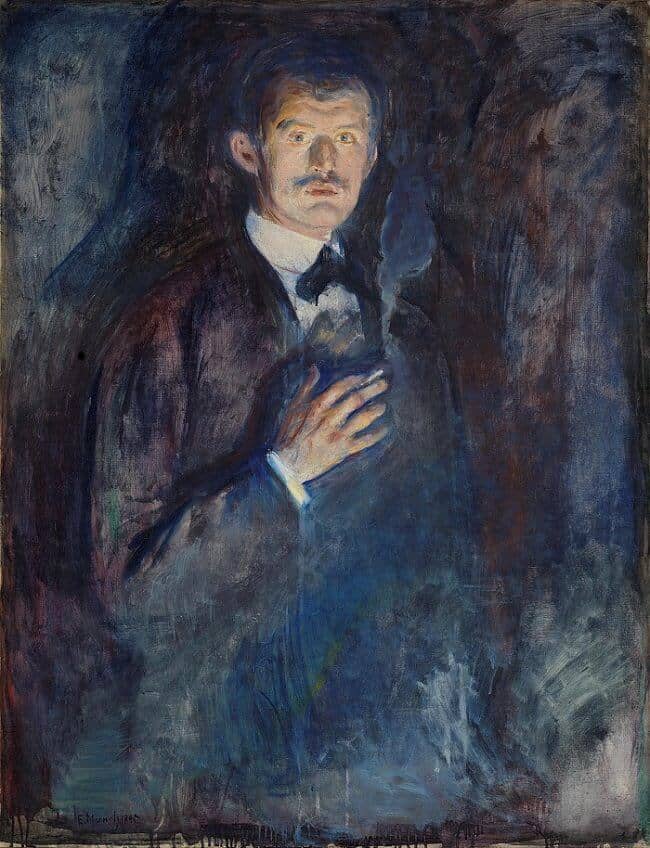Self-Portrait with Cigarette, 1895 by Edvard Munch