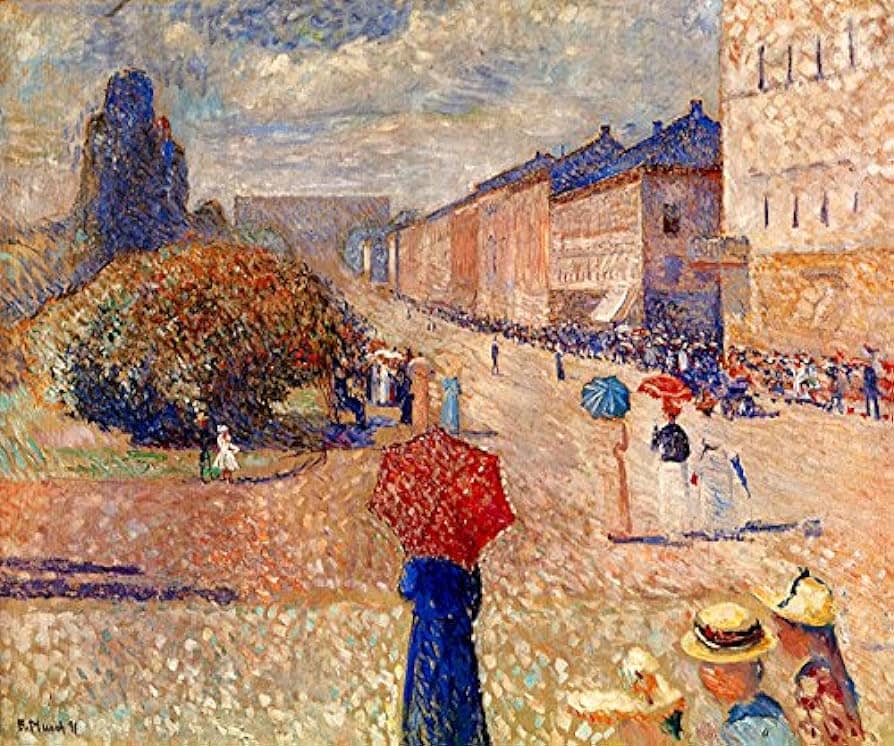 Spring Day on Karl Johan Street, 1891 by Edvard Munch