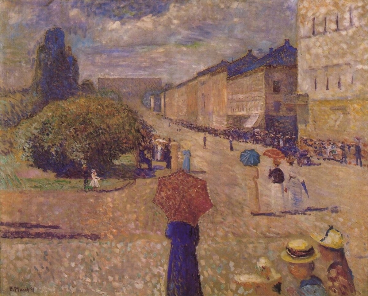 Spring Day on Karl Johan Street, 1891 by Edvard Munch