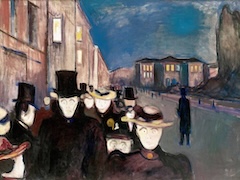 Evening on Karl Johan Street by Edvard Munch