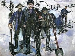 Workers in the Snow by Edvard Munch